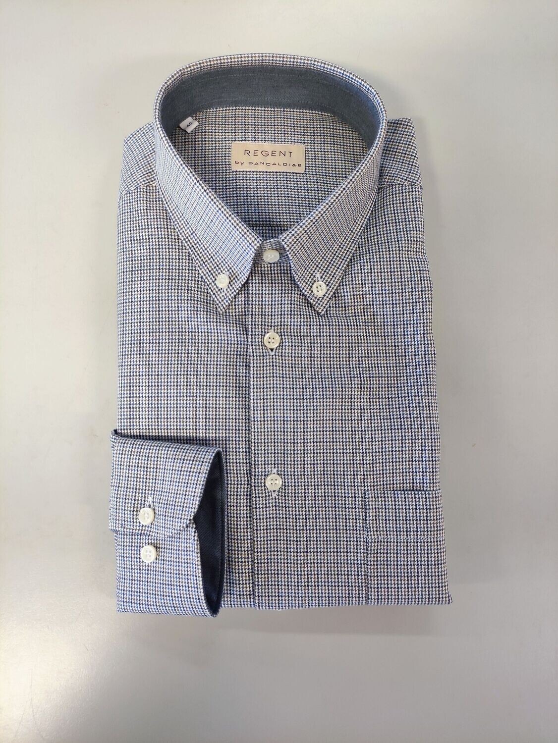 Regent Camicia 5S172 Flanella Microquadro, Taglia: 39