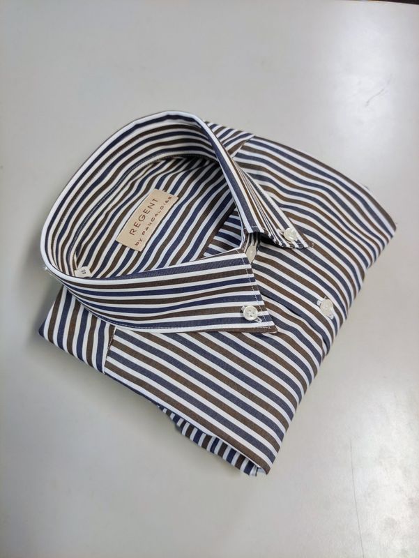 Regent Camicia 5V099 Rigata blu
