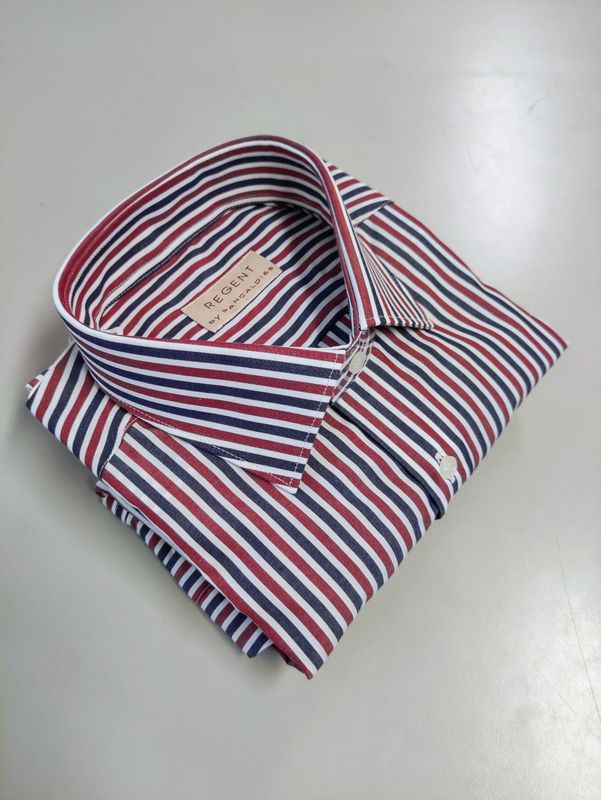 Regent Camicia 5V099 Rigata Bordeaux