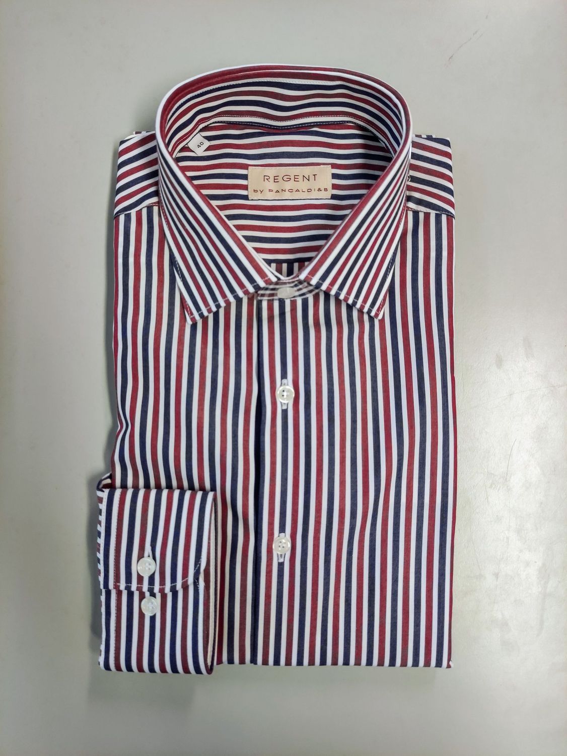 Regent Camicia 5V099 Rigata Bordeaux, Taglia: 39