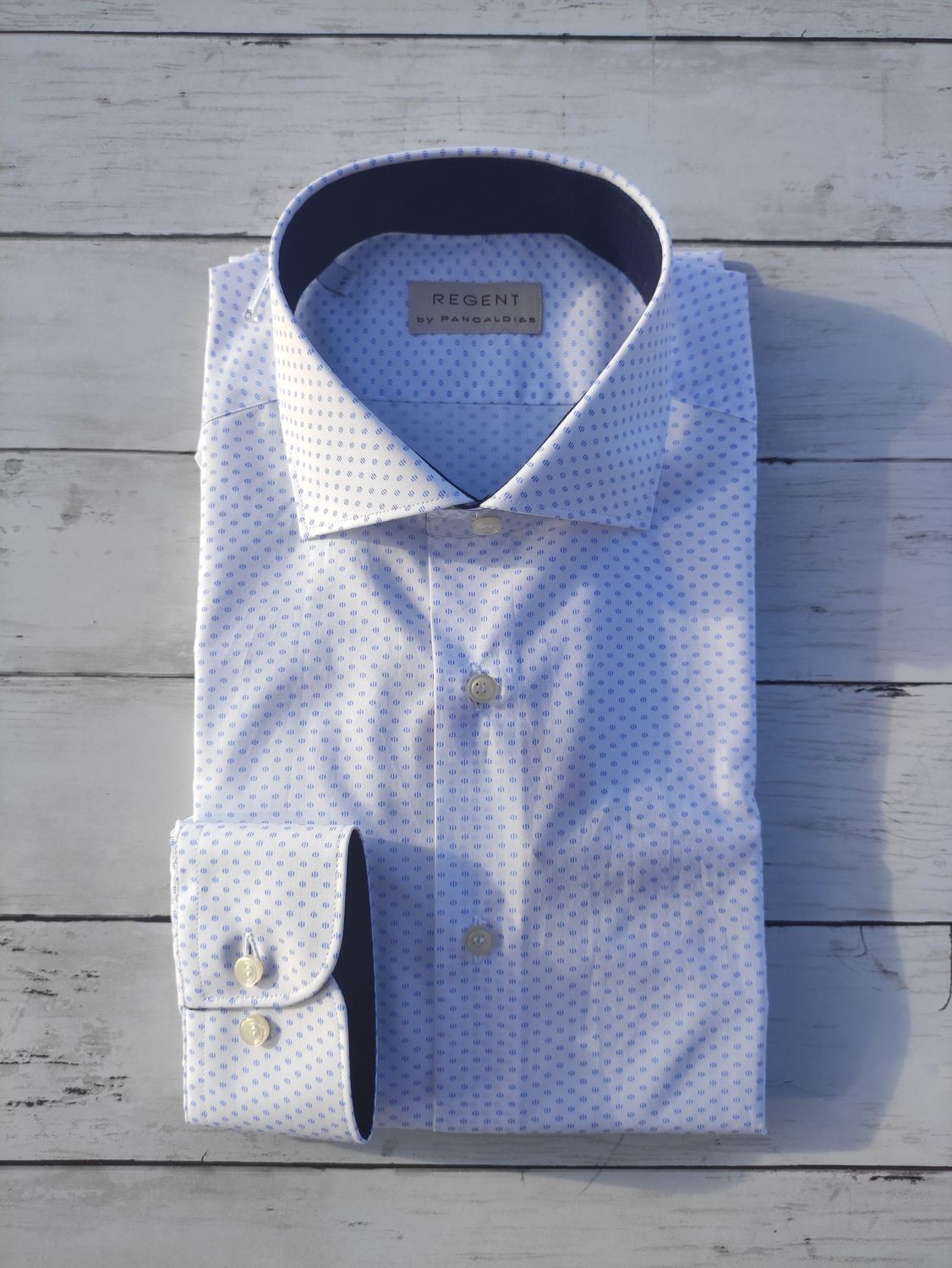Regent Camicia 5V157  Slim Bianco Microfantasia, Taglia: 39
