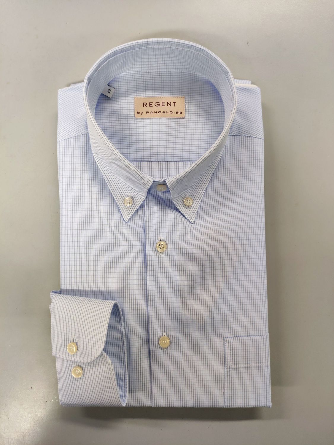 Regent Camicia 5R207 Microquadro Bottom Down, Taglia: 39