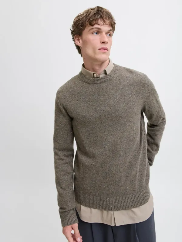 Jack&Jones Maglione Lambswool Stone Grey Melange