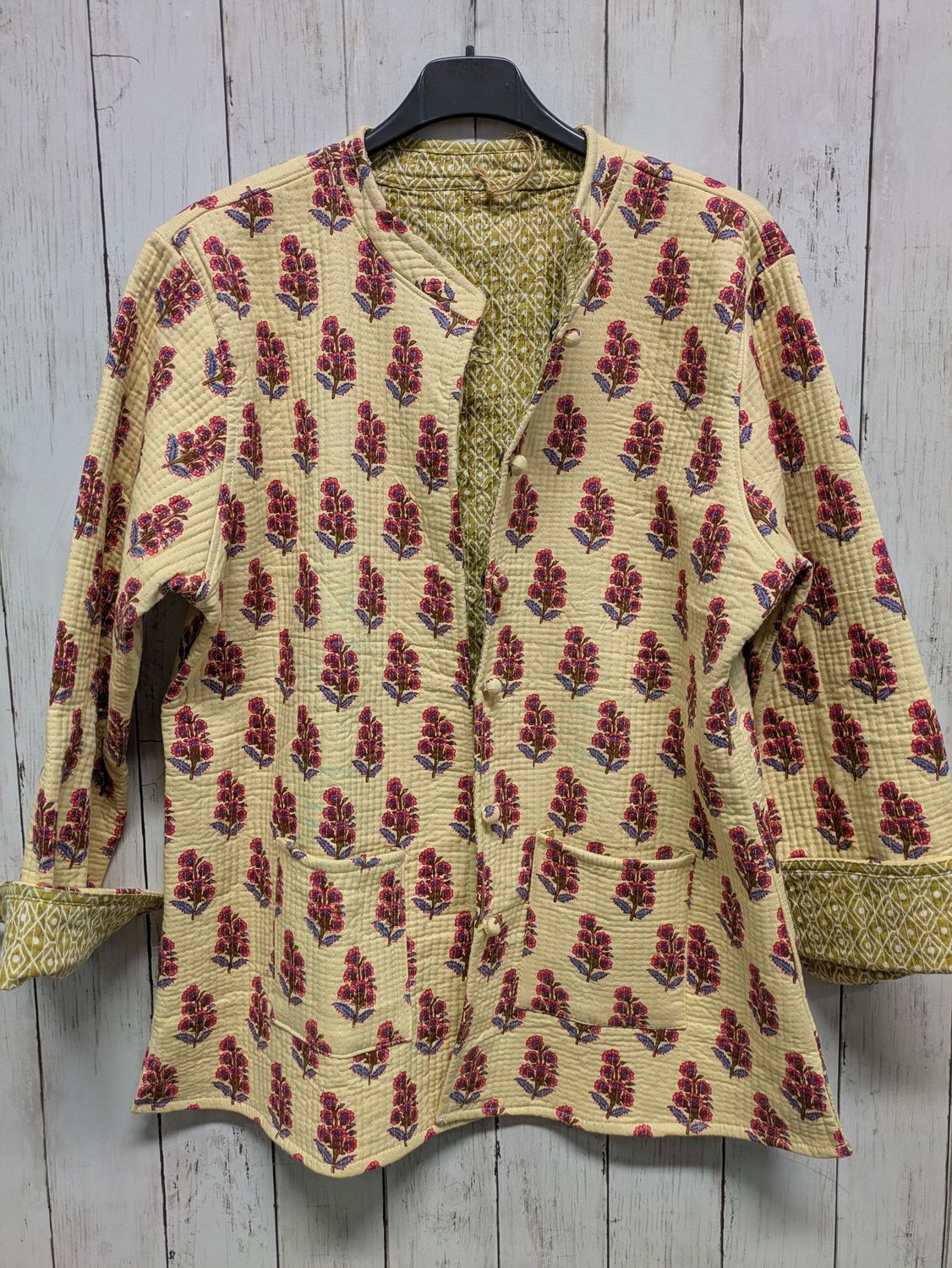 Giacca Quilt Panna Reversibile