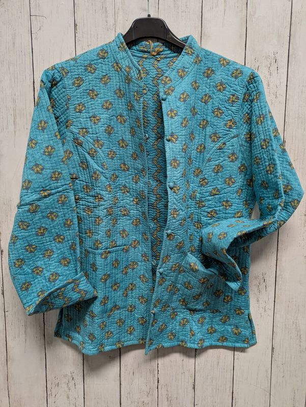 Giacca Quilt Turchese Reversibile