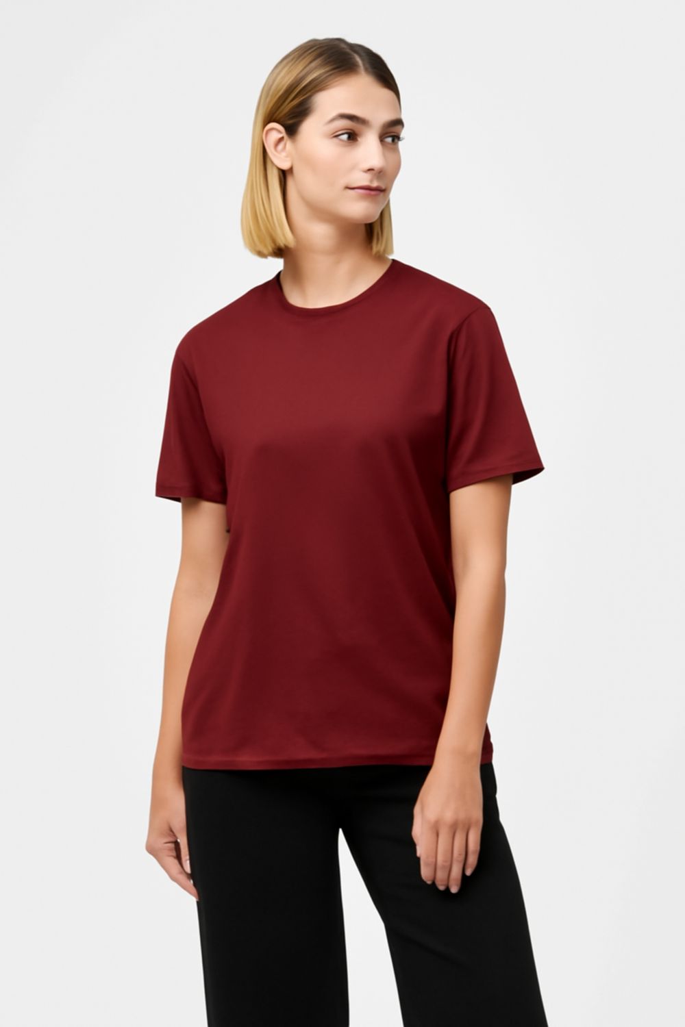 Pieces T-shirt Ria Girocollo Bordeaux