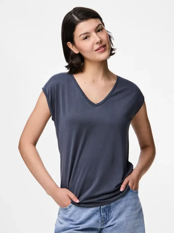 Pieces T-shirt Kamala Ombre Blu