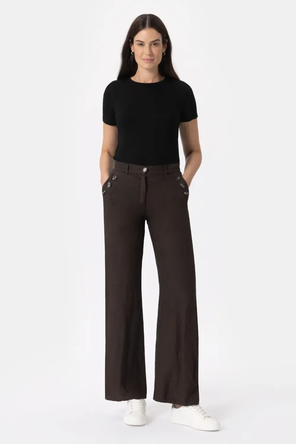 Iber Panta Lino Mayda Marrone