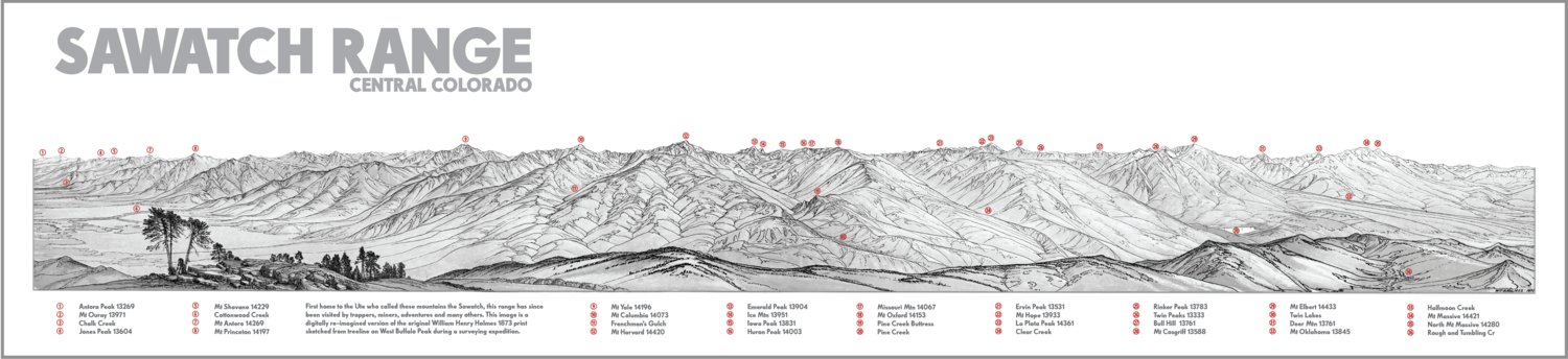 1873 Sawatch Pano - Metal Print