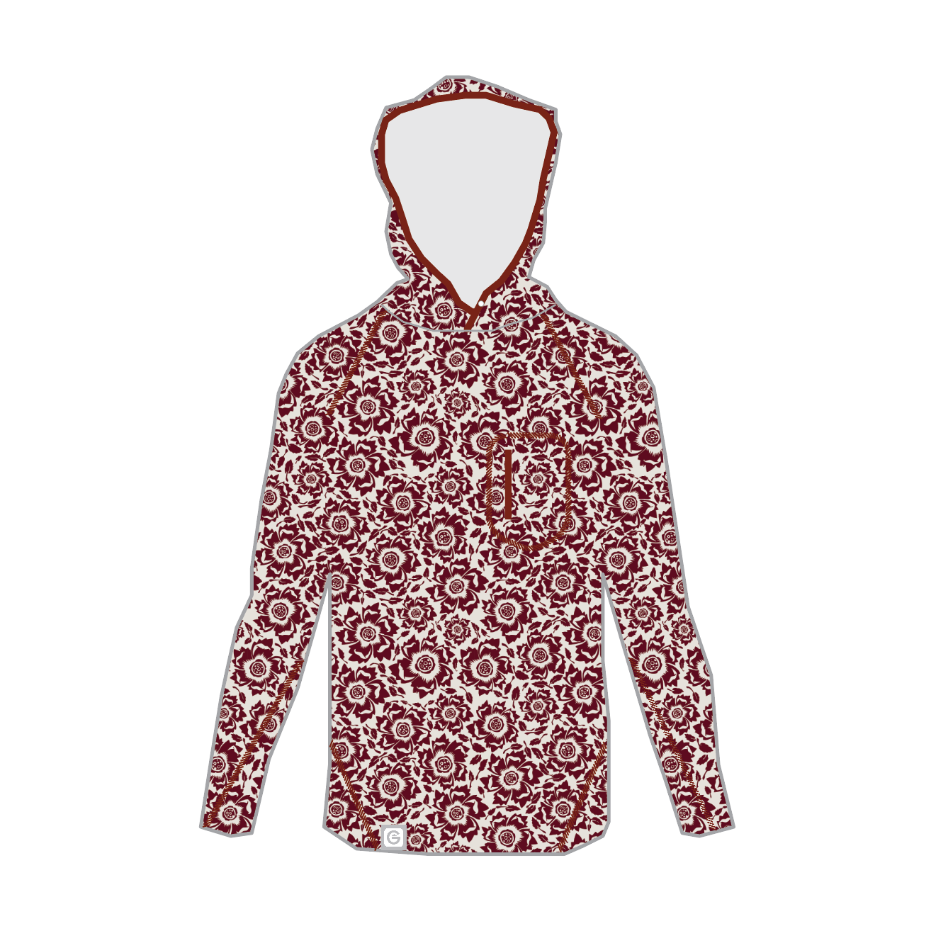 Party Ski Sun Hoodies, Design: Western Rose, Size: M