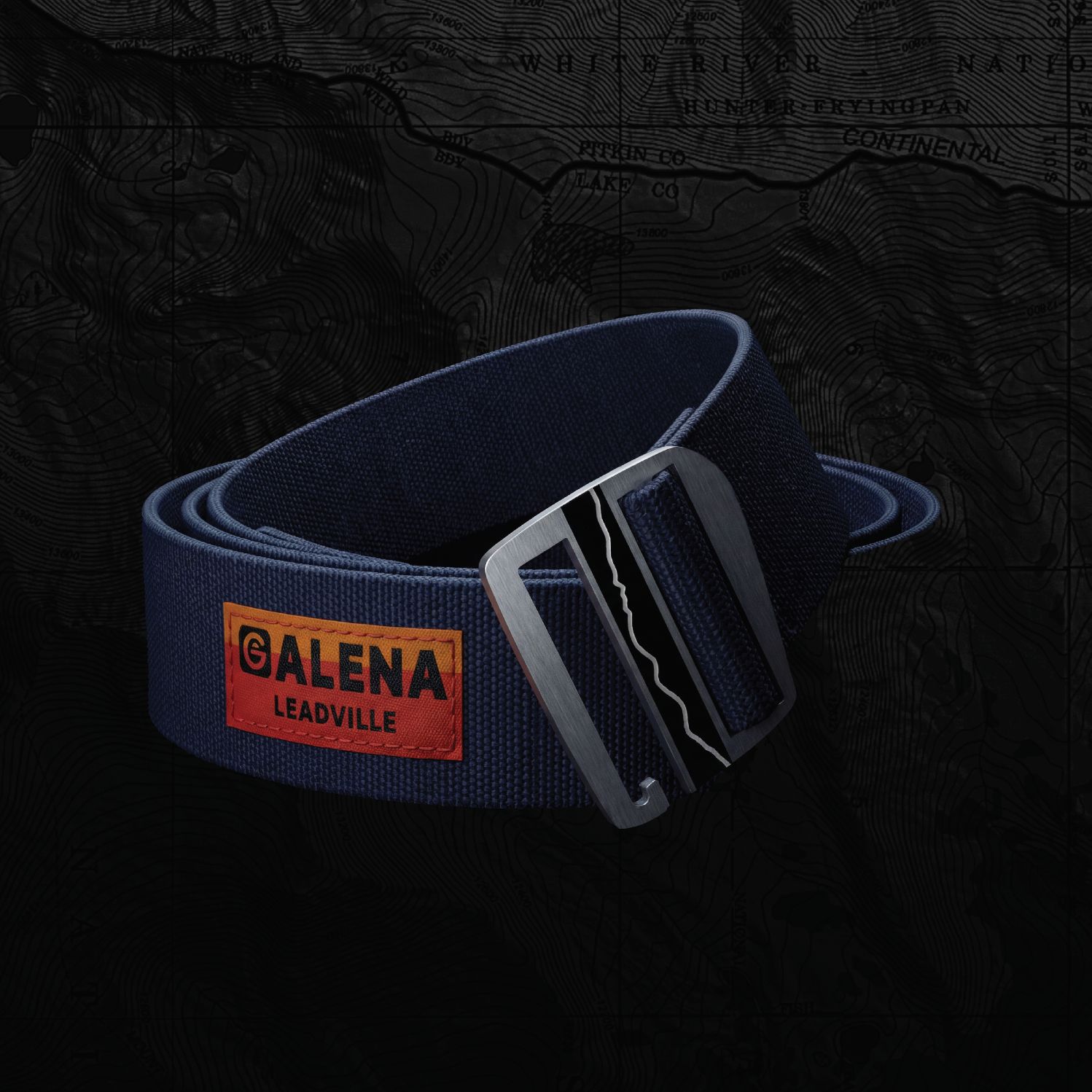 Mount Massive Stretch Belt, Color: Navy Blue