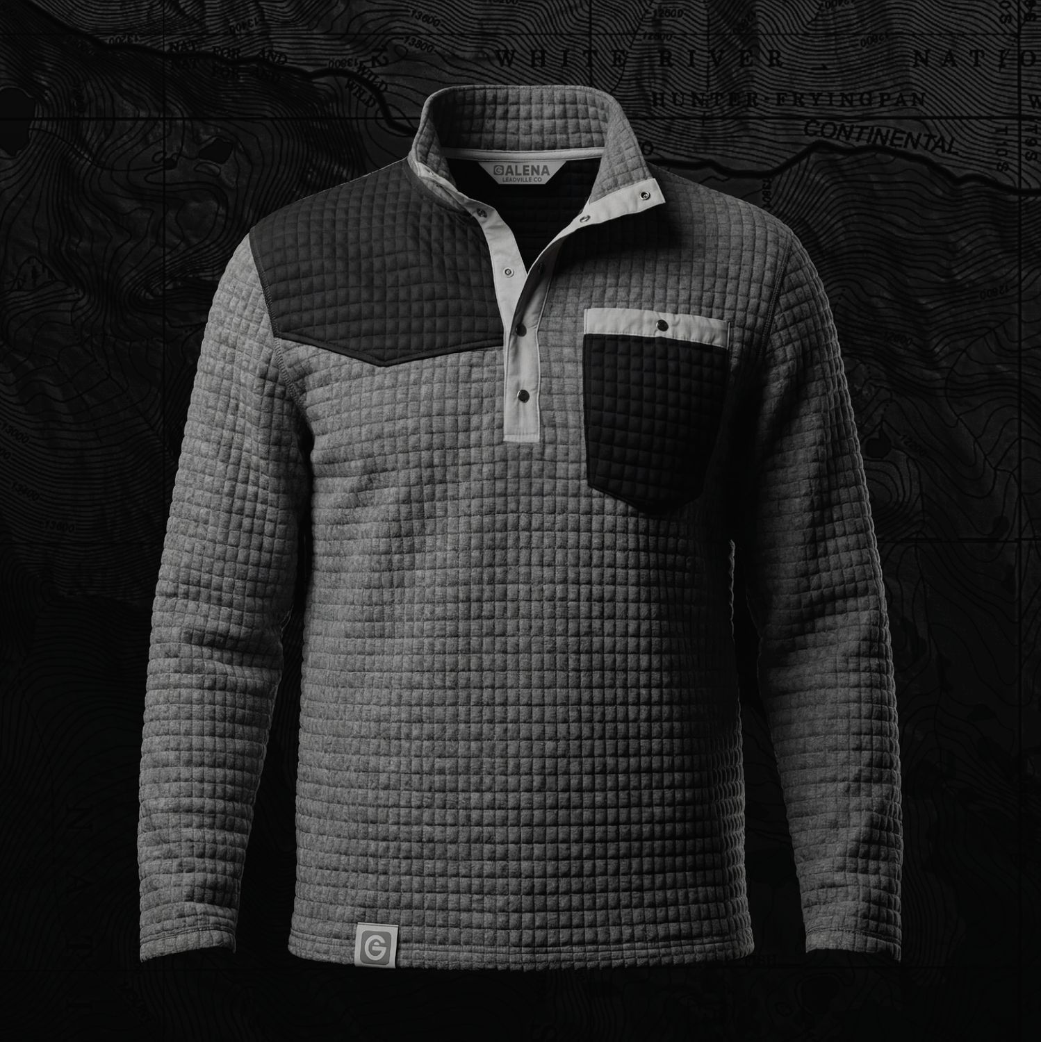 Box Creek Fleece, Size: Medium, Color: Grey/Black
