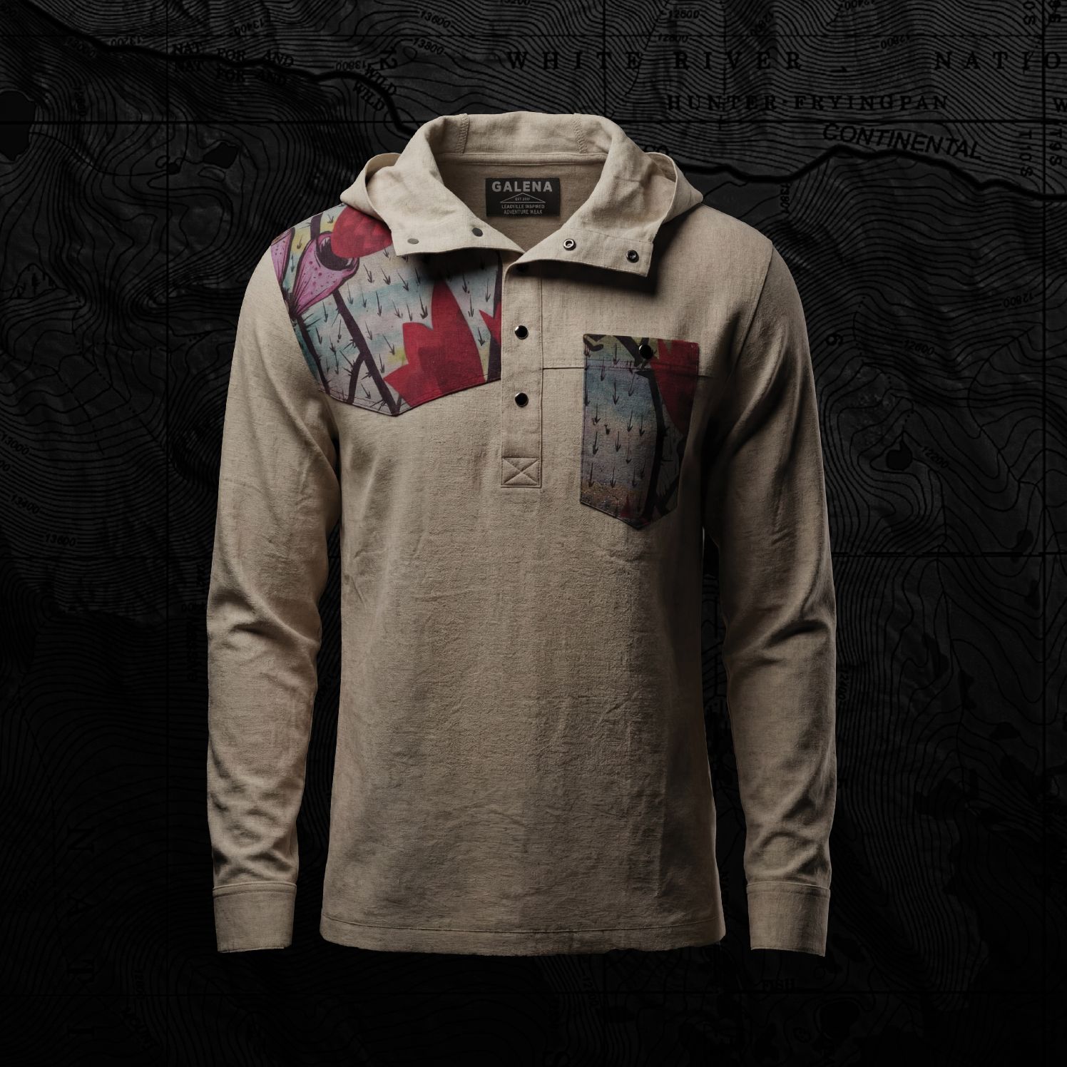 Low Tide - Stretch Linen Cactus, Sizes: Medium, Color: Linen Body - Cactus Contrast