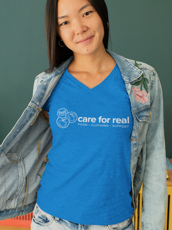 Care For Real Ladies V-Neck T-Shirt