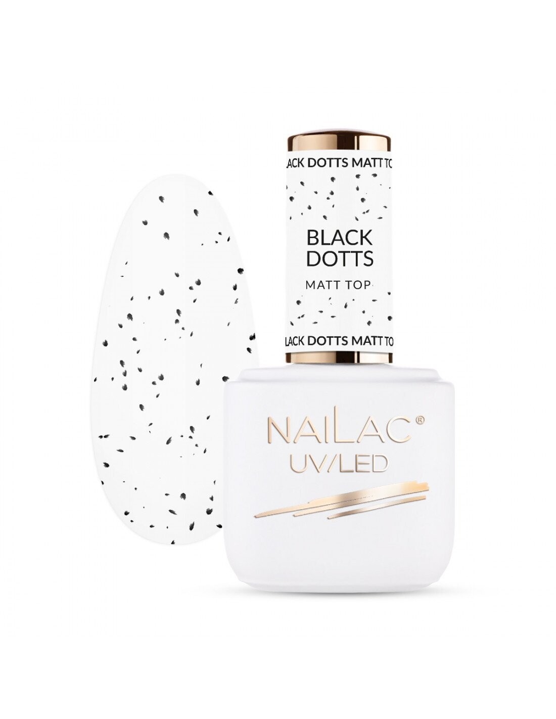 Nailac Top Coat Black Dotts Matt