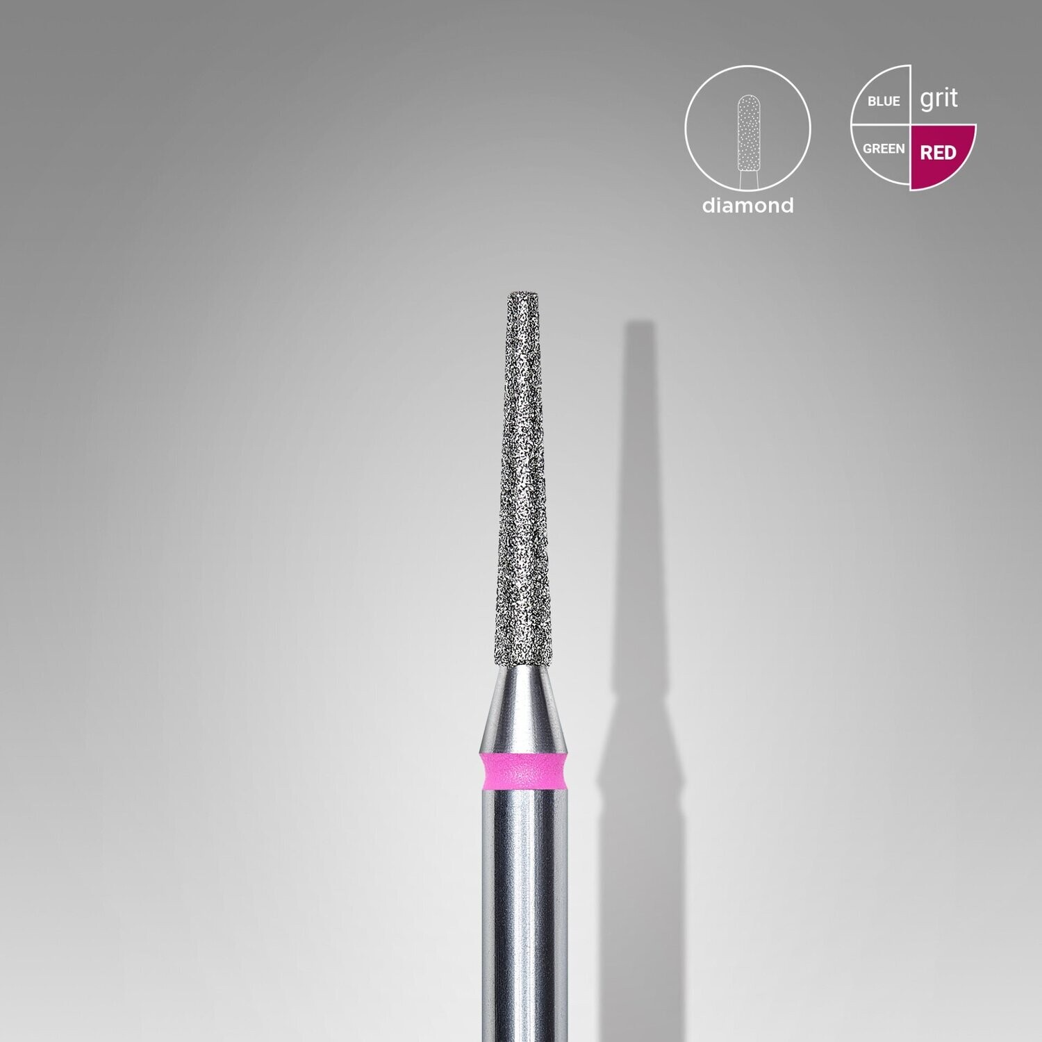 Staleks Diamond nail drill bit, “frustum”, red,  1.6 mm/10 mm