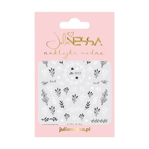 Julia Nessa Water Stickers Leafs B&W