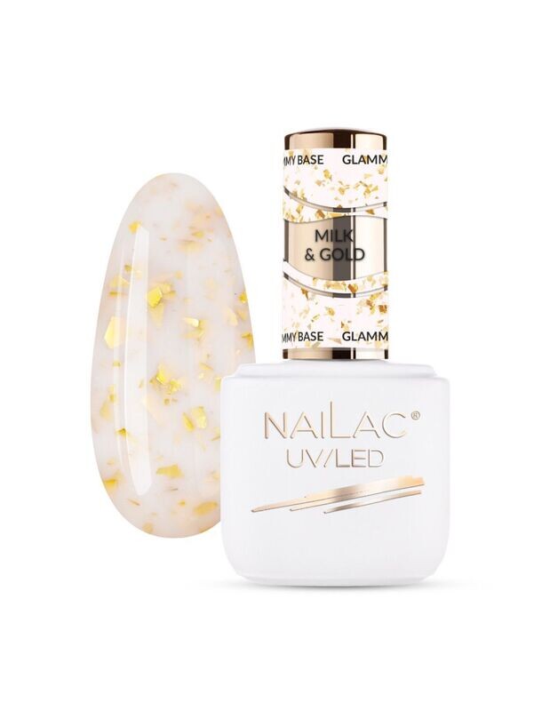 Nailac Glammy Base Milk & Gold 7 ml