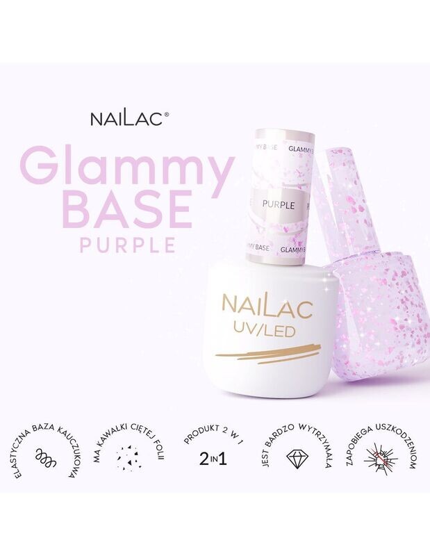 Nailac Glammy Base Purple 7 ml