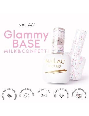 Nailac Glammy Base Milk & Confetti 7 ml