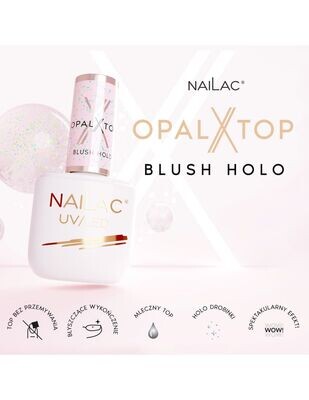Nailac Top Coat Opal Blush Holo
