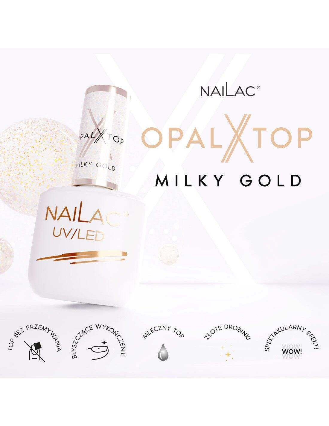 Nailac Top Coat Opal Milky Gold