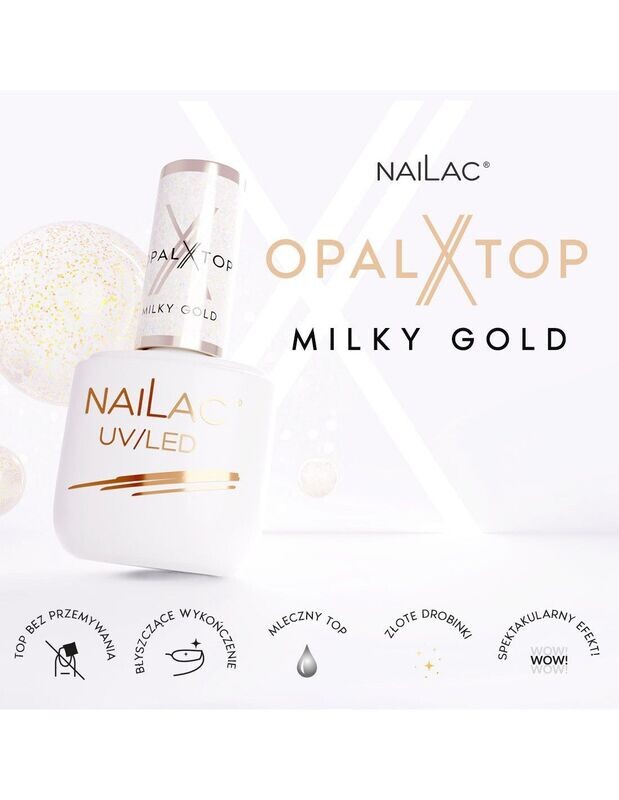 Nailac Top Coat Opal Milky Gold