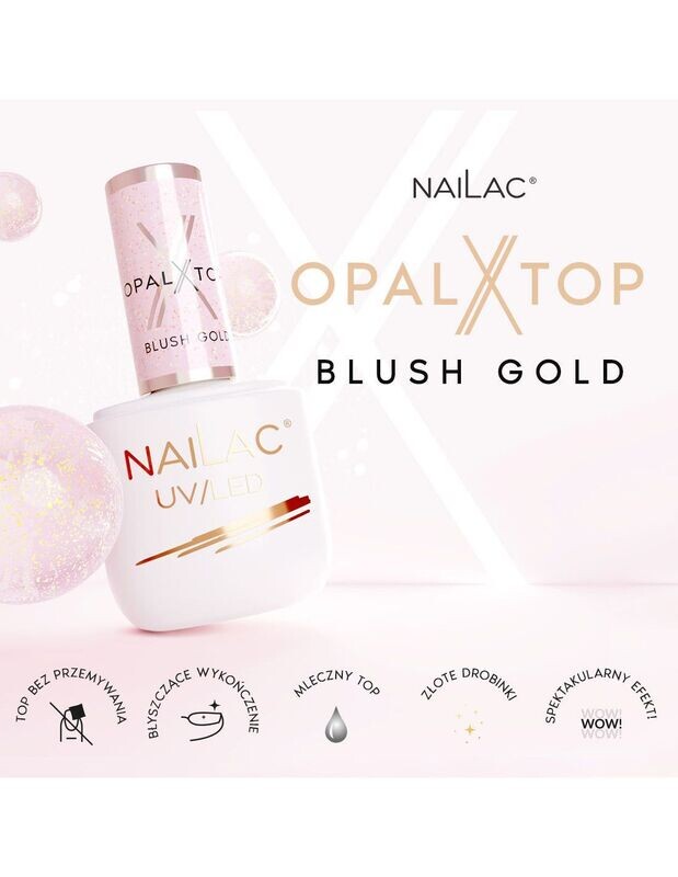 Nailac Top Coat Opal Blush Gold