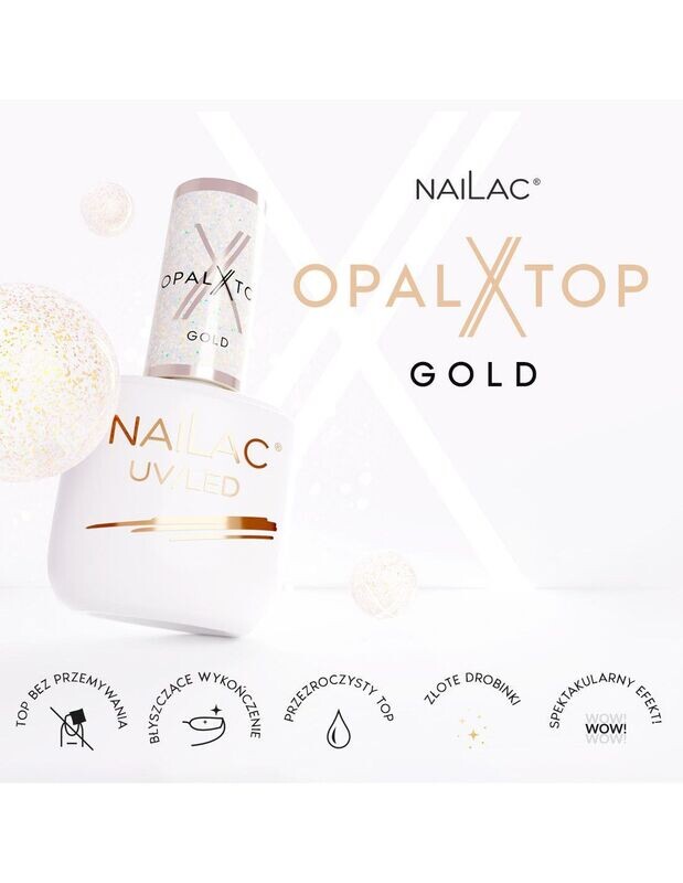 Nailac Top Coat Opal  Gold