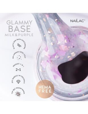 Nailac Glammy Base Milk & Purple 7 ml