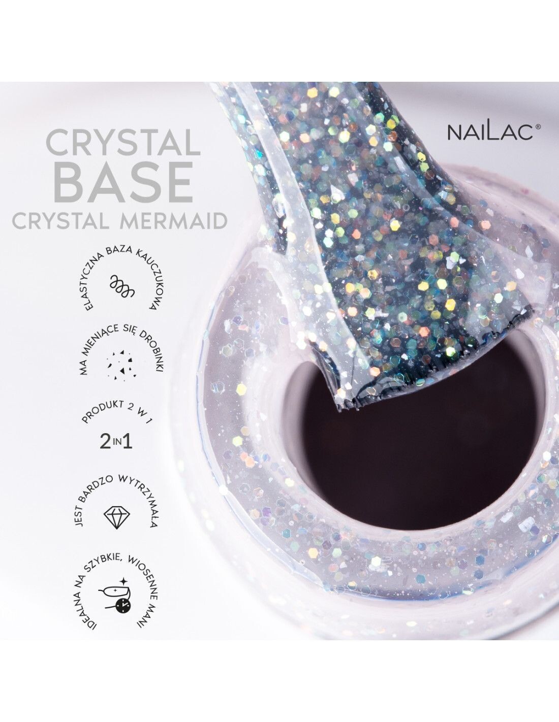 Nailac Rubber Base Crystal Mermaid
