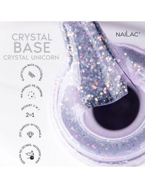 Nailac Rubber Base  Crystal Unicorn