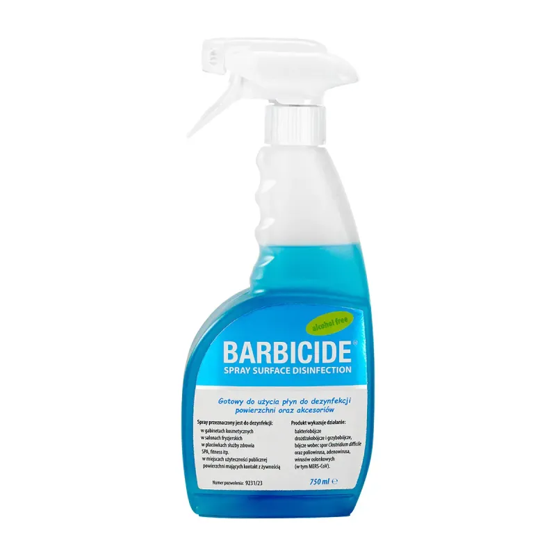 BARBICIDE SPRAY VOOR DESINFECTIE VAN ALLE OPPERVLAKKEN 750 ML REUKLOOS