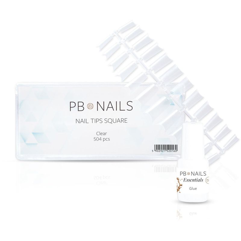 Nail Tips Square (504stuk) + glue