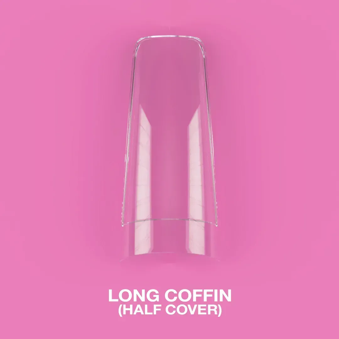 Luna Moon Long Coffin Half Cover Tips Luna Moon Long Coffin Half Cover Tips