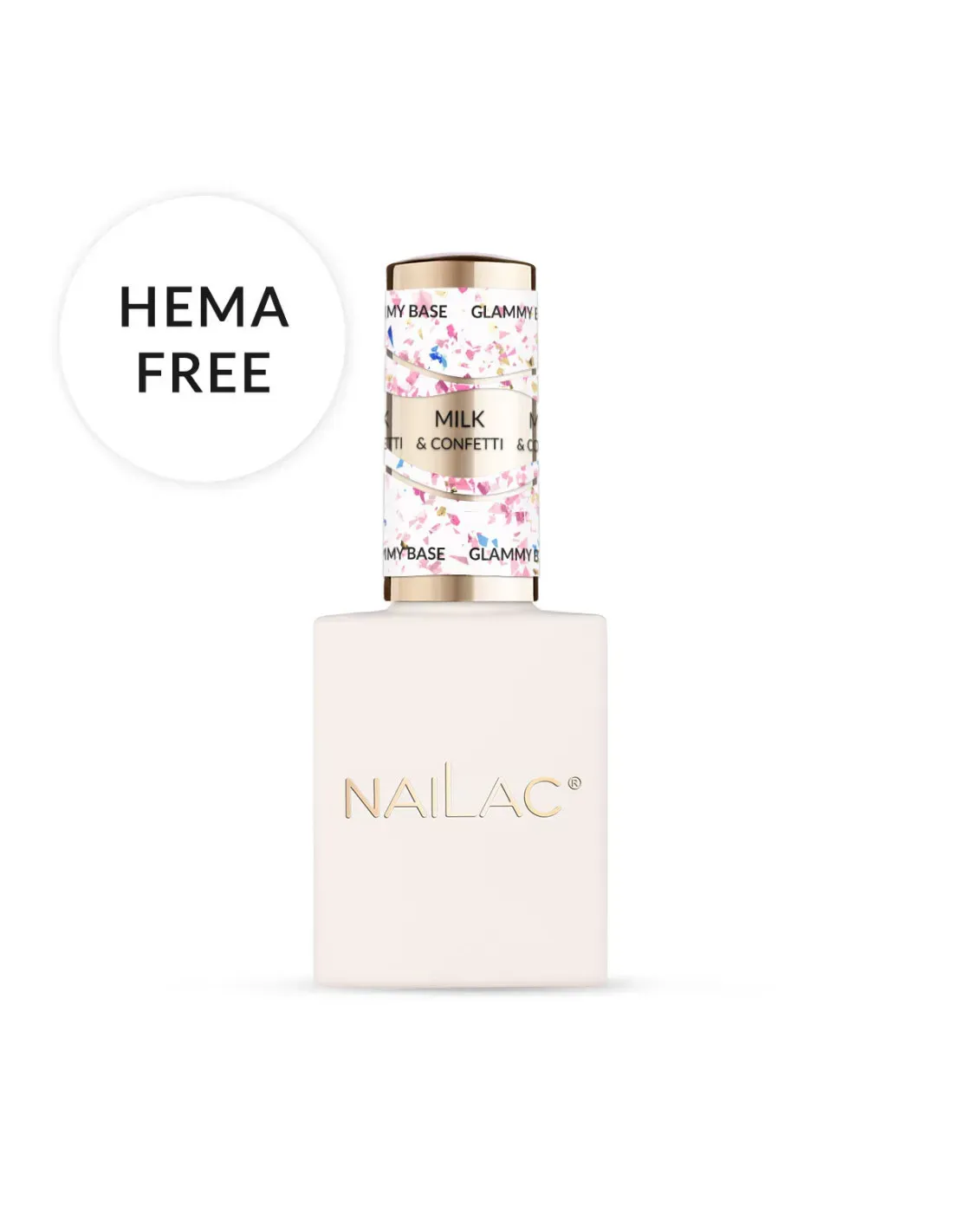 Nailac Glammy Base Milk & Confetti 10 ml
