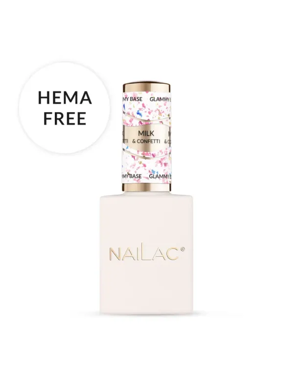 Nailac Glammy Base Milk & Confetti 10 ml