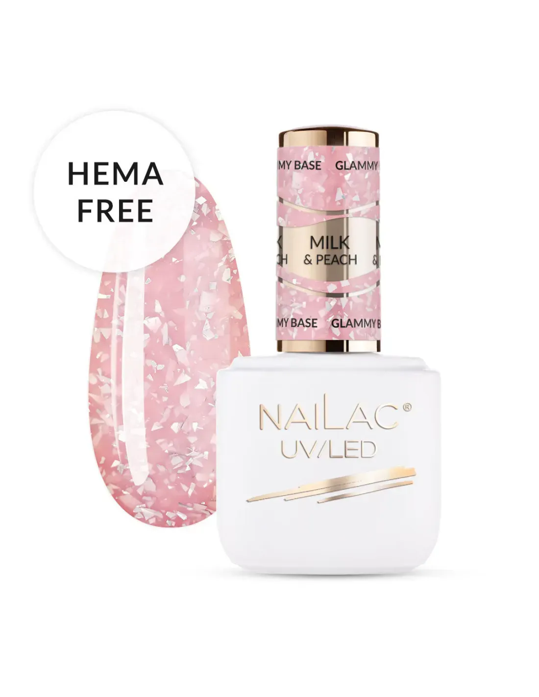Nailac Glammy Base Milk&Peach 7 ml