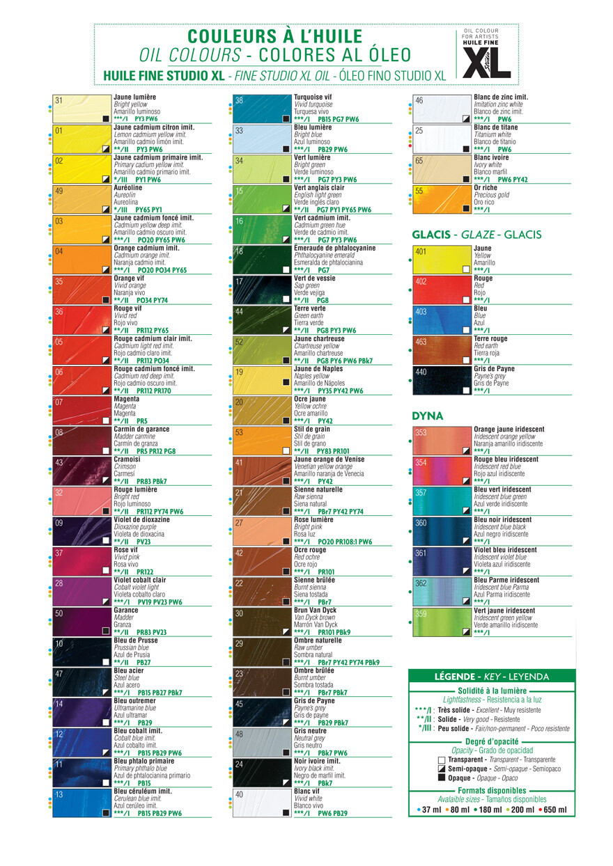 Pebeo XL Studio Oil Colors Fine - Bright Yellow No. 31, 37 ml Tube