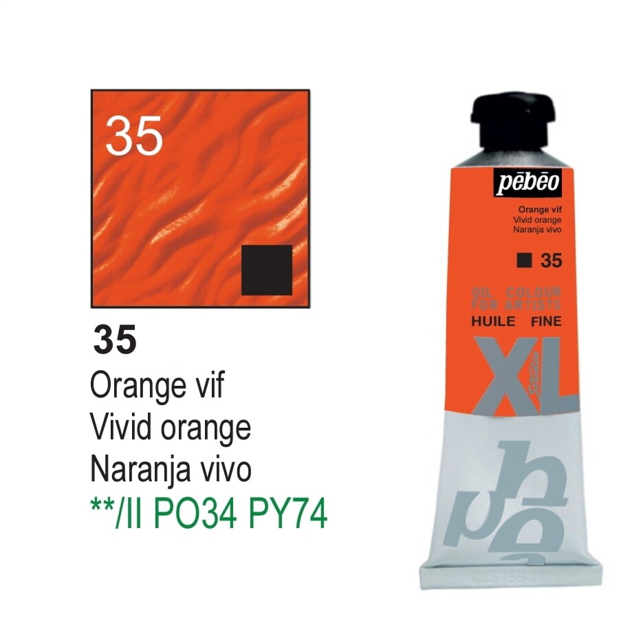 XL Studio Oil Colors Fine Vivid orange No. 35, 37 ml Tube XL Studio Oil Colors Fine Vivid orange No. 35, 37 ml Tube