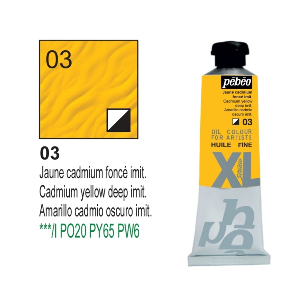 XL Studio Oil Colors Fine - Cad. yellow deep imit No. 03, 37 ml Tube