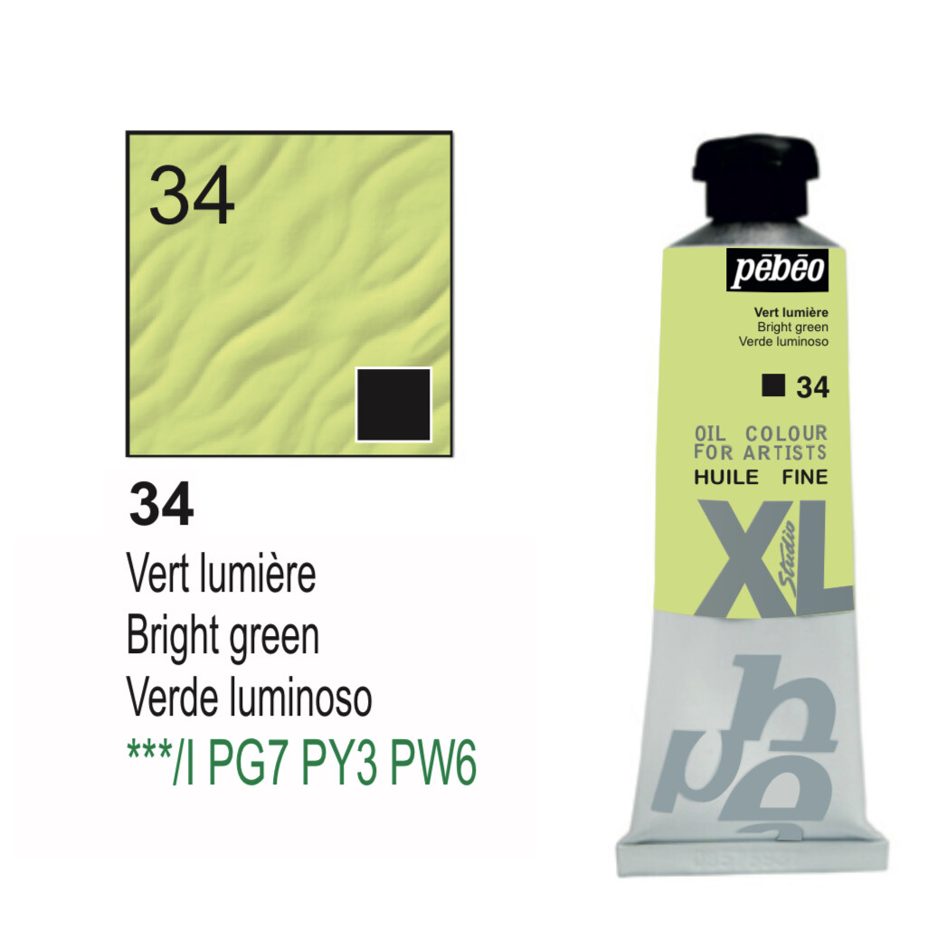 XL Studio Oil Colors Fine - Bright green No. 34, 37 ml Tube