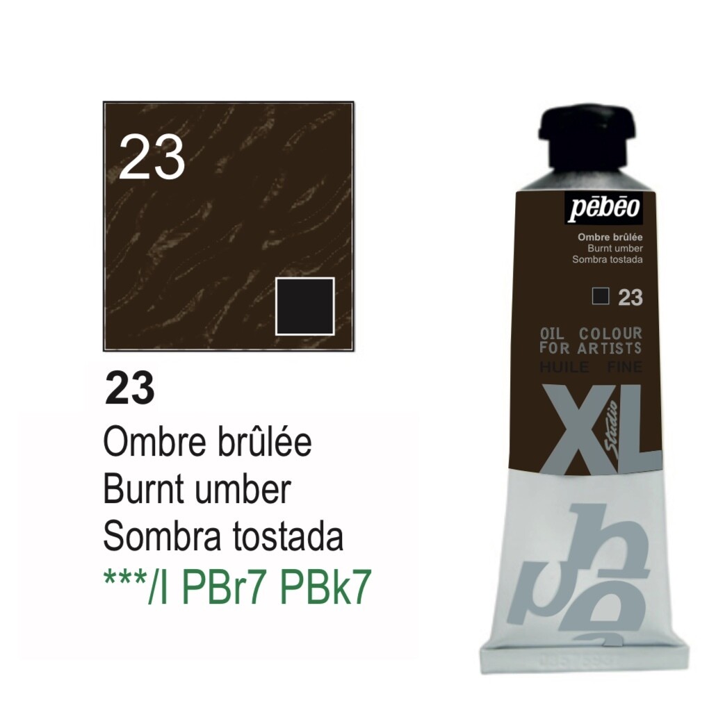 XL Studio Oil Colors Fine - Burnt umber No. 23, 37 ml Tube