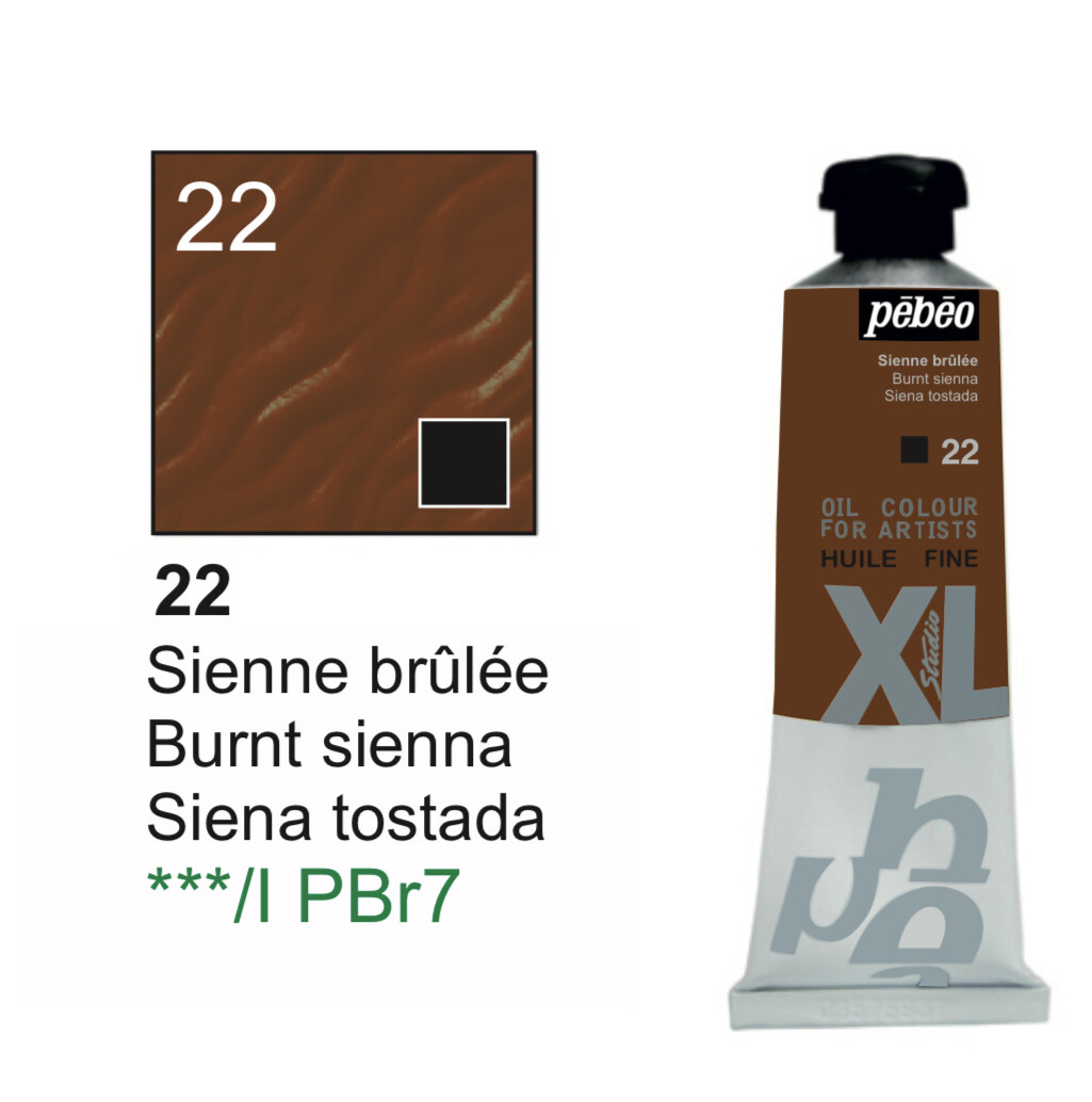 XL Studio Oil Colors Fine - Burnt sienna No. 22, 37 ml Tube XL Studio Oil Colors Fine - Burnt sienna No. 22, 37 ml Tube