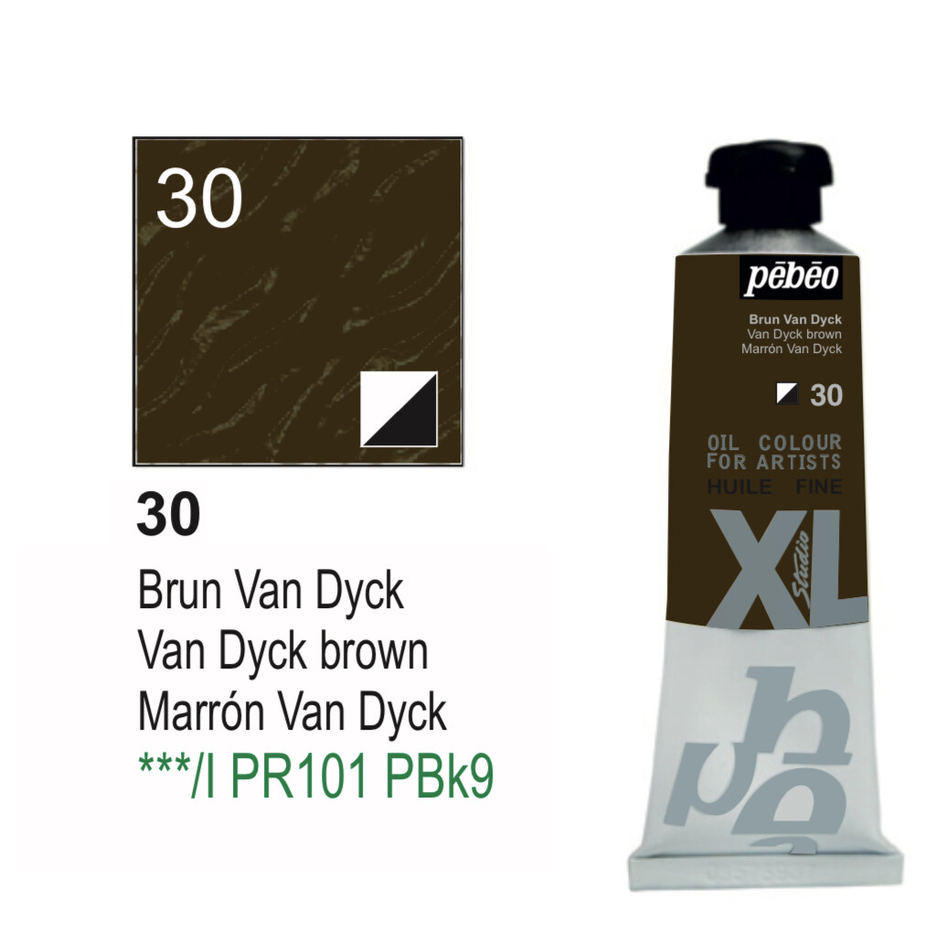 Pebeo XL Studio Oil Colors Fine - Van Dyck brown No. 30, 37 ml Tube