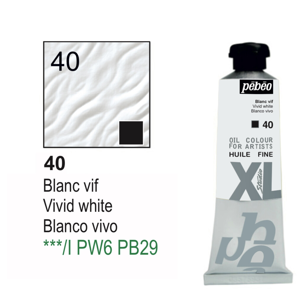 Pebeo XL Studio Oil Colors Fine - Vivid white No. 40, 37 ml Tube Pebeo XL Studio Oil Colors Fine - Vivid white No. 40, 37 ml Tube