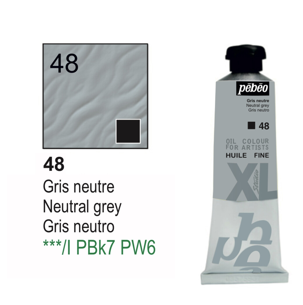 Pebeo XL Studio Oil Colors Fine - Neutral grey No. 48, 37 ml Tube