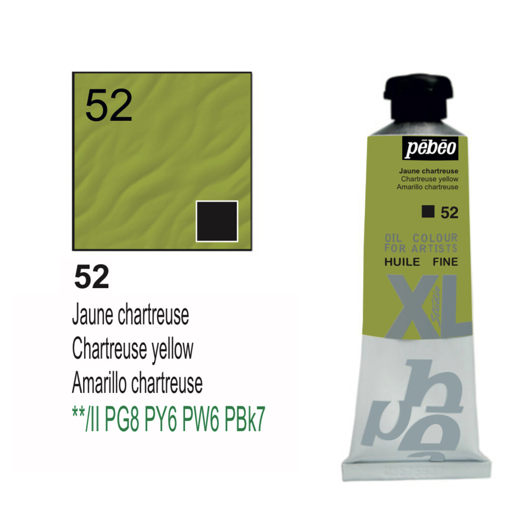 Pebeo XL Studio Oil Colors Fine - Chartreuse yellow No. 52, 37 ml Tube Pebeo XL Studio Oil Colors Fine - Chartreuse yellow No. 52, 37 ml Tube