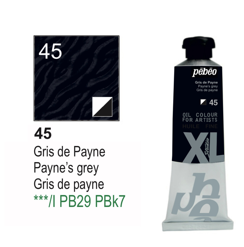 Pebeo XL Studio Oil Colors Fine - Payne’s grey No. 45, 37 ml Tube