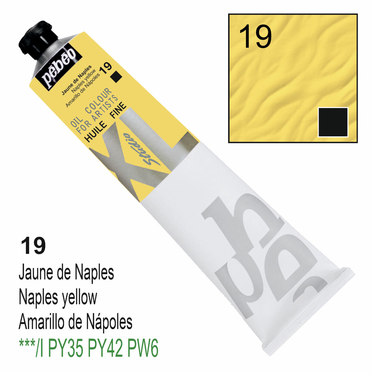 Pebeo XL Studio Oil Colors Fine - Naples yellow . No. 19, 200 ml Tube